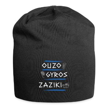 Ouzo Gyros Zaziki Grèce Griechenland - Bonnet en jersey - noir - Devant