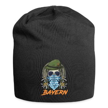 Bavarian flag white blue traditional - Jersey Beanie - black - Front