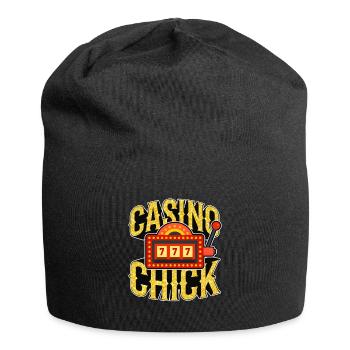 Slots Machine Casino Chick Gambling Lucky Slots - Jersey Beanie - black - Front