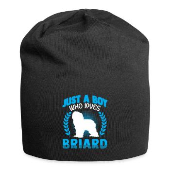 Boy who loves Briard Berger de Brie - Jersey Beanie - black - Front