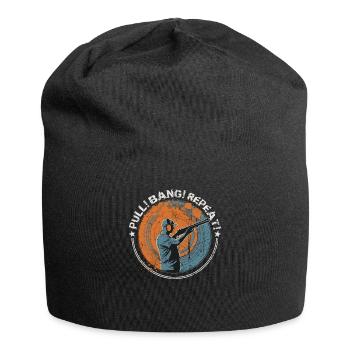 Clay pigeon shooting clay pigeons vintage - Jersey Beanie - black - Front
