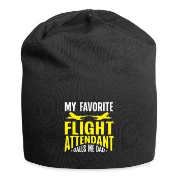 Flight Attendant Papa Stewardess Flight Attendant - Jersey Beanie - black - Front