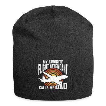 Flugbegleiter Papa Stewardess Flugbegleiter - Jersey-Beanie - Anthrazit - Vorne