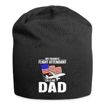 Flight Attendant Papa Stewardess Flight Attendant - Jersey Beanie - black - Front