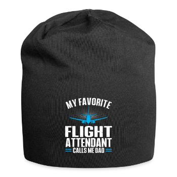 Flight Attendant Papa Stewardess Flight Attendant - Jersey Beanie - black - Front