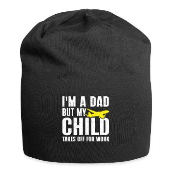 Flight Attendant Papa Stewardess Flight Attendant - Jersey Beanie - black - Front