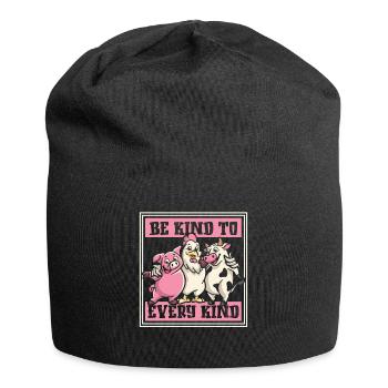 Be Kind To Every Kind Vegan Vegans Plant-Based - Jersey Beanie - black - Front