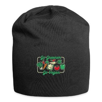 Go Greener Go Vegan Vegan Vegan Végétalien à base de plantes - Bonnet en jersey - noir - Devant