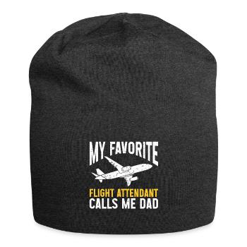 Flugbegleiter Papa Stewardess Flugbegleiter - Jersey-Beanie - Anthrazit - Vorne