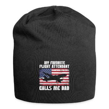 Flugbegleiter Papa Stewardess Flugbegleiter - Jersey-Beanie - Schwarz - Vorne