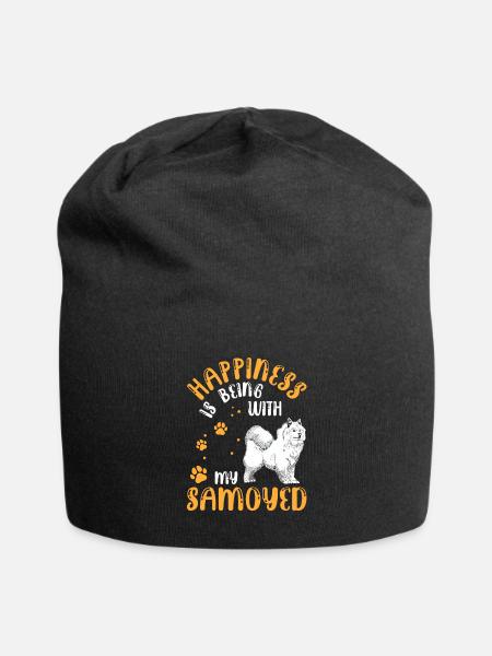 Samojede macht mich glücklich Samojedenspitz - Jersey-Beanie - Schwarz