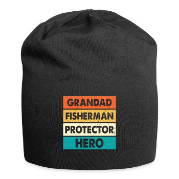 Grandpa Angler Protector Hero - Jersey Beanie - black - Front