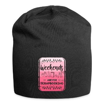 Wochenenden sind für Scrapbooking Scrapbook Crafter - Jersey-Beanie - Schwarz - Vorne