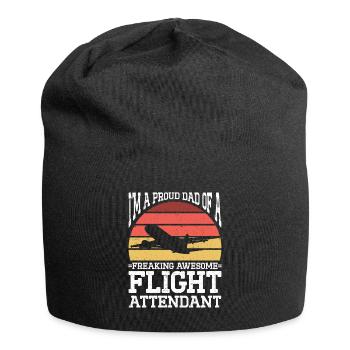Flugbegleiter Papa Stewardess Flugbegleiter - Jersey-Beanie - Schwarz - Vorne