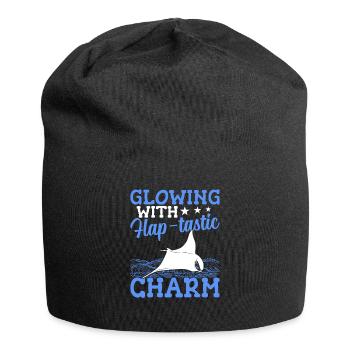 Mantarochen Flap-tastischer Charme Mantarochen - Jersey-Beanie - Schwarz - Vorne