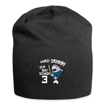 3. Geburtstag Ninja 3 Jahre Ninja Hai Kostüm - Jersey-Beanie - Schwarz - Vorne