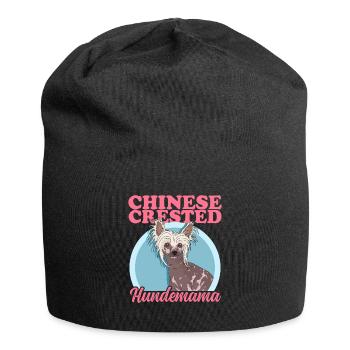 Chinese Crested Hundemama Schopfhund Mom Geschenk - Jersey-Beanie - Schwarz - Vorne