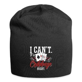 Cribbage I Can't It's Cribbage Night Board Game - Jersey Beanie - black - Front