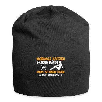 Katzenfreund, Katzenzubehör Geschenk - Jersey-Beanie - Schwarz - Vorne