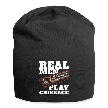 Cribbage Real Men Play Cribbage Loves Board Game - Jersey Beanie - black - Front