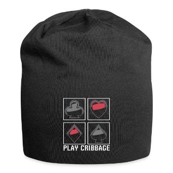 Play Cribbage Playing Cards Loves Crib Board Game - Jersey Beanie - black - Front