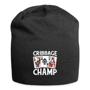Cribbage Champ Loves Playing Cards Tournament - Jersey Beanie - black - Front