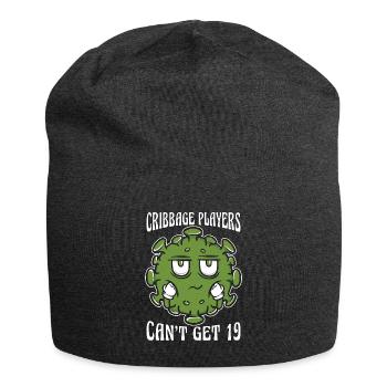 Cribbage Players Can't Get 19 Loves Playing Cards - Jersey Beanie - charcoal grey - Front