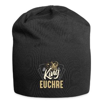 Euchre King Of Euchre Board Game Playing Cards - Jersey Beanie - black - Front