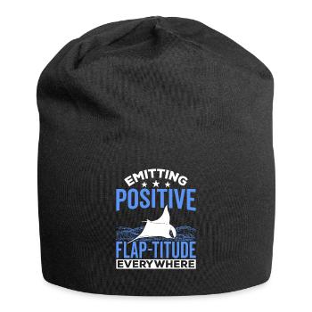 Mantarochen Positive Flap-titude Mantarochen - Jersey-Beanie - Schwarz - Vorne