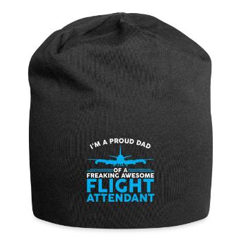 Flight Attendant Papa Stewardess Flight Attendant - Jersey Beanie - black - Front