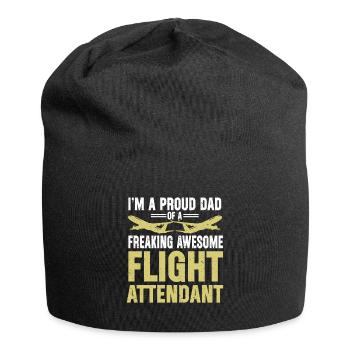 Flight Attendant Papa Stewardess Flight Attendant - Jersey Beanie - black - Front