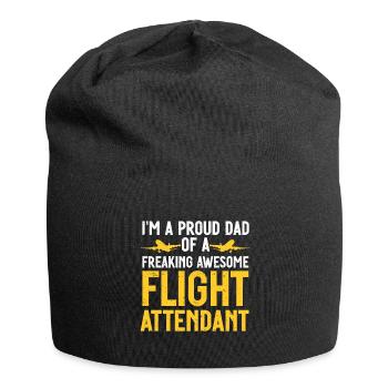 Flugbegleiter Papa Stewardess Flugbegleiter - Jersey-Beanie - Schwarz - Vorne