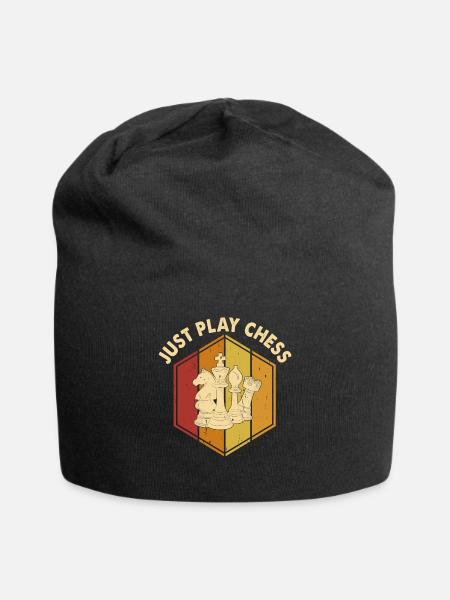 Échecs - Bonnet en jersey - noir