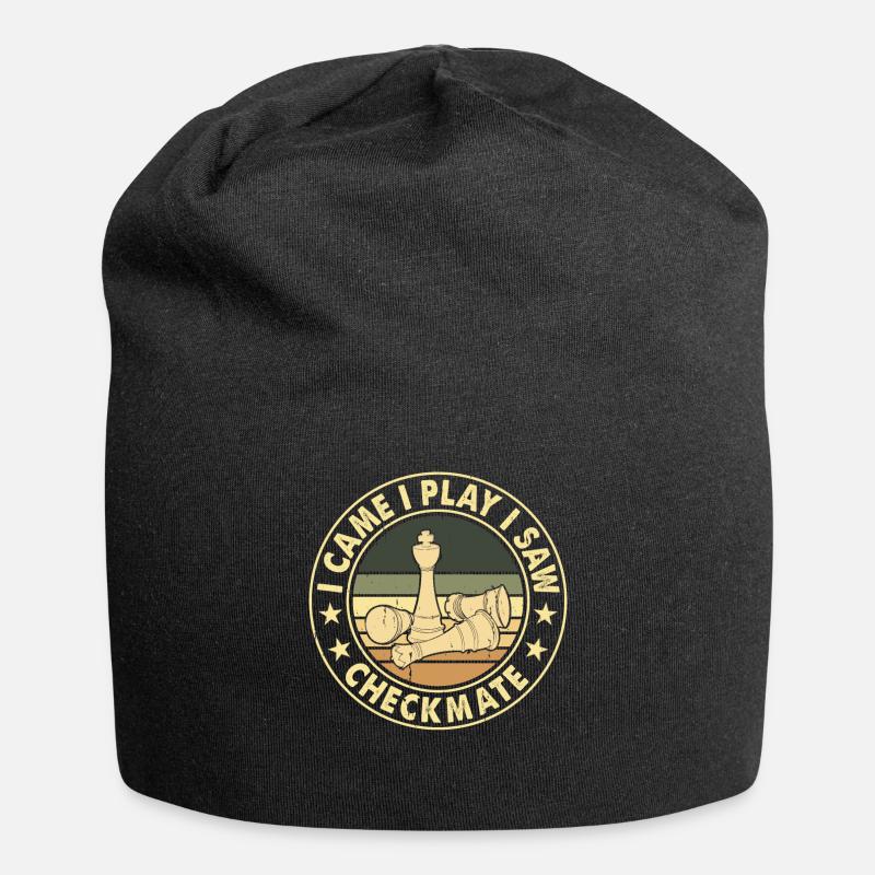 Schach - Jersey-Beanie - Schwarz