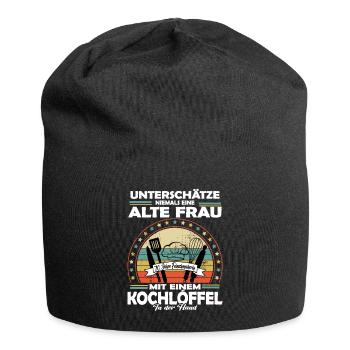 Liebe zum kochen & backen 70 Jahre alt Geburtstag - Jersey-Beanie - Schwarz - Vorne