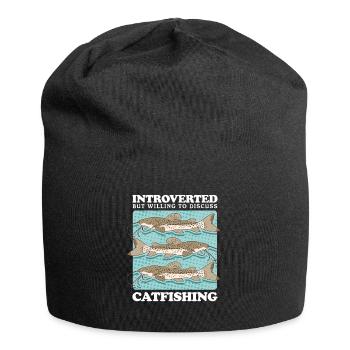 Anglers Catfish Fishing | Fish Fishing Gift - Jersey Beanie - black - Front