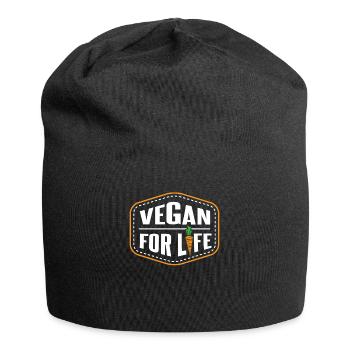Vegan For Life Plant-Based Vegan Vegans Veganism - Jersey Beanie - black - Front