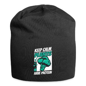 Keep Calm Pflanzen haben Protein-Veganer Veganer - Jersey-Beanie - Schwarz - Vorne