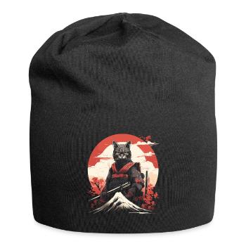 Ancien Guerrier du Japon Chat Ninja | Minou samouraï - Bonnet en jersey - noir - Devant
