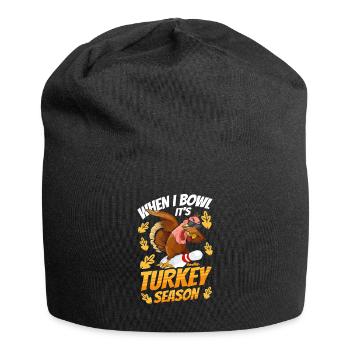 Thanksgiving Bowl Bowler Strike Pin Sport Bowling - Jersey-Beanie - Schwarz - Vorne