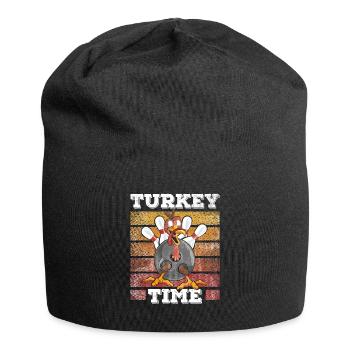 Thanksgiving Bowl Bowler Strike Pin Sport Bowling - Jersey Beanie - black - Front