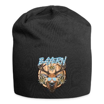 Bavarian flag white blue traditional - Jersey Beanie - black - Front