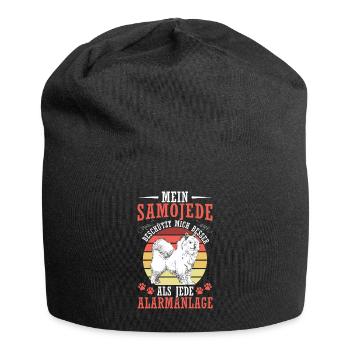 Samojede beschützt mich Samojedenspitz - Jersey-Beanie - Schwarz - Vorne