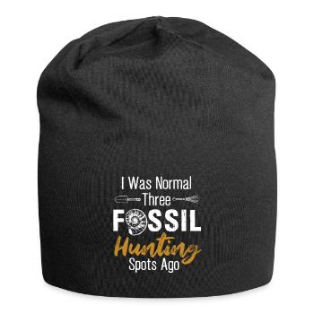 Fossilien, Paläontologe, Fossiliensammler, - Jersey-Beanie - Schwarz - Vorne