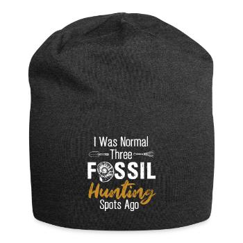 Fossils, paleontologist, fossil collector, - Jersey Beanie - charcoal grey - Front
