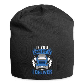 LKW Flachbettmaschine Frachtfahrzeug - Jersey-Beanie - Schwarz - Vorne