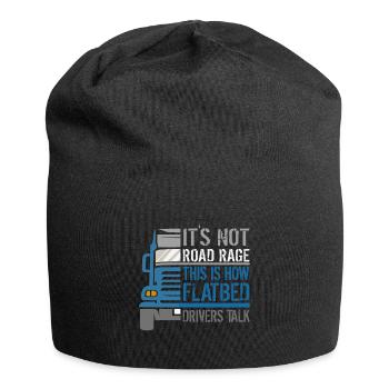 LKW Flachbettmaschine Frachtfahrzeug - Jersey-Beanie - Schwarz - Vorne
