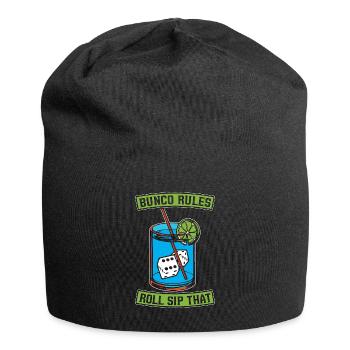 Bunco Rules Roll Sip That Gambling Bunco Party - Jersey Beanie - black - Front