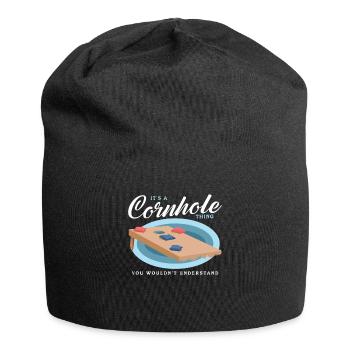 Cornhole Player Blind Hole Bean Bag Cadeau - Bonnet en jersey - noir - Devant