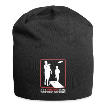 Joueur de cornhole | Blind Hole Bean Bag Cadeau - Bonnet en jersey - noir - Devant